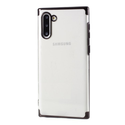 Силиконови гърбове Силиконови гърбове за Samsung Луксозен силиконов гръб ТПУ кристално прозрачен за Samsung Galaxy Note 10 N970F черен кант